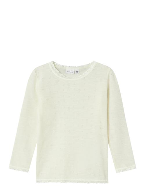 Nmfwang Wool Needle Ls Top Solid Noos Name It White