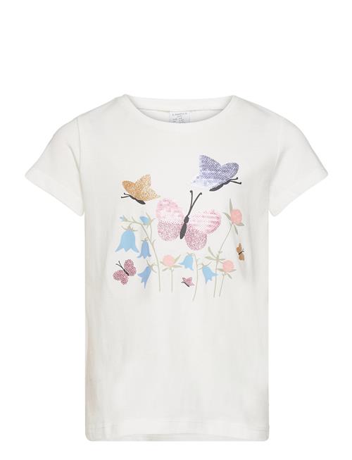 Lindex Top Ss Butterfly And Flower Lindex White