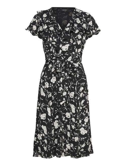 Lauren Ralph Lauren Floral Belted Georgette Dress Lauren Ralph Lauren Black