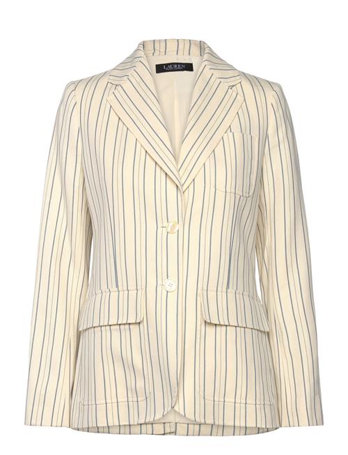 Se Lauren Ralph Lauren Striped Cotton-Blend Blazer Lauren Ralph Lauren Cream ved Booztlet