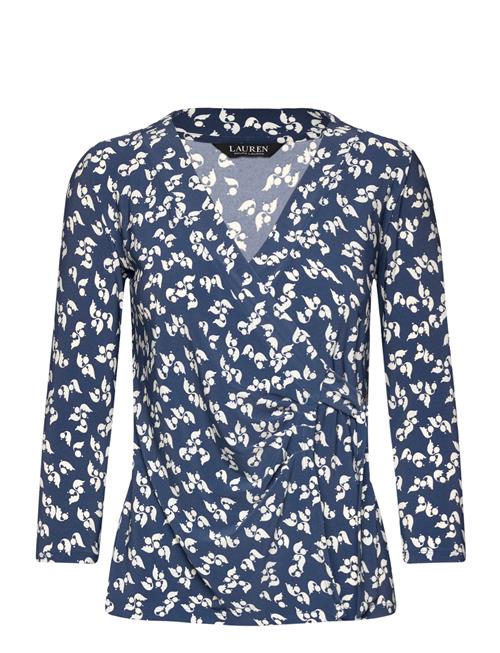 Floral Stretch Jersey Top Lauren Ralph Lauren Blue