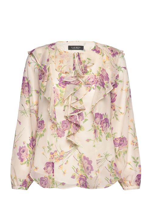 Lauren Ralph Lauren Floral Ruffle-Trim Georgette Blouse Lauren Ralph Lauren Cream