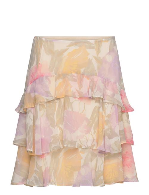 Lauren Ralph Lauren Floral Crinkle Georgette Tiered Skirt Lauren Ralph Lauren Pink