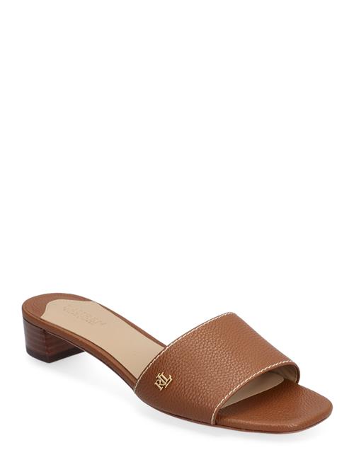 Lauren Ralph Lauren Fay Tumbled Leather Sandal Lauren Ralph Lauren Brown