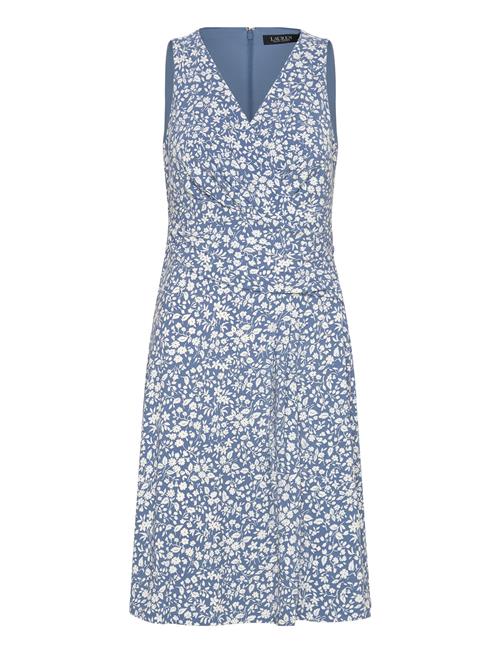 Lauren Ralph Lauren Floral Surplice Jersey Sleeveless Dress Lauren Ralph Lauren Blue