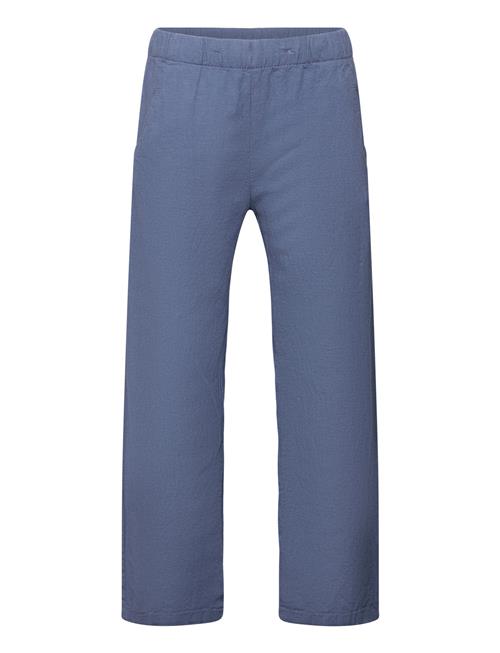 Lindex Trousers Wide Chinos Linen Ble Lindex Blue