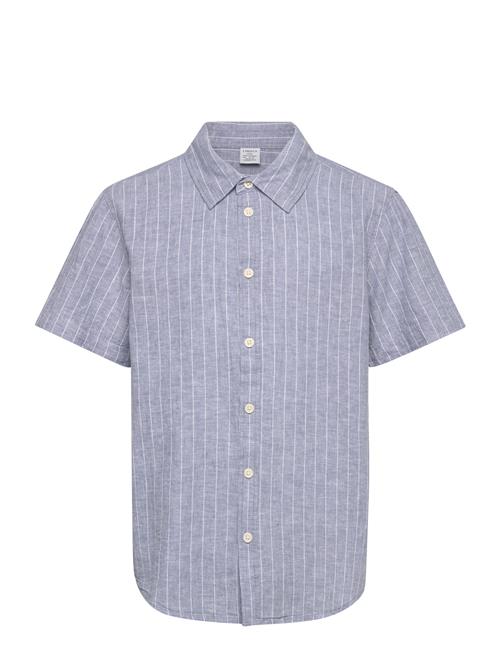 Lindex Shirt Ss Linen Blend Lindex Blue