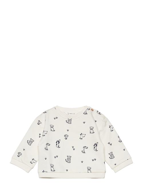 Mango Printed Cotton Sweatshirt Mango White