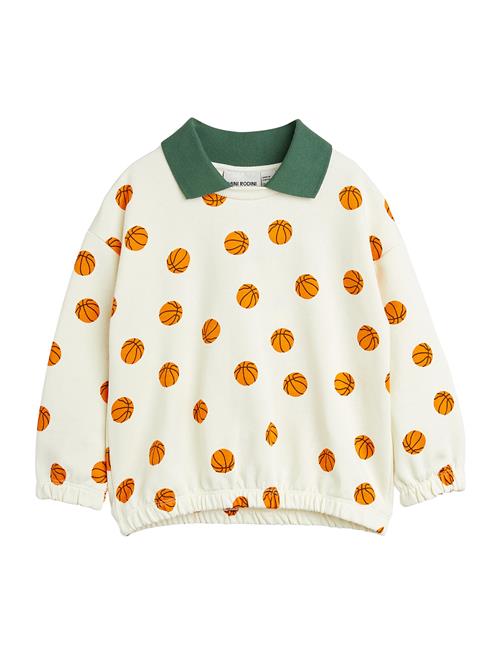 Se Mini Rodini Basketball Aop Collar Sweatshirt Mini Rodini Cream ved Booztlet