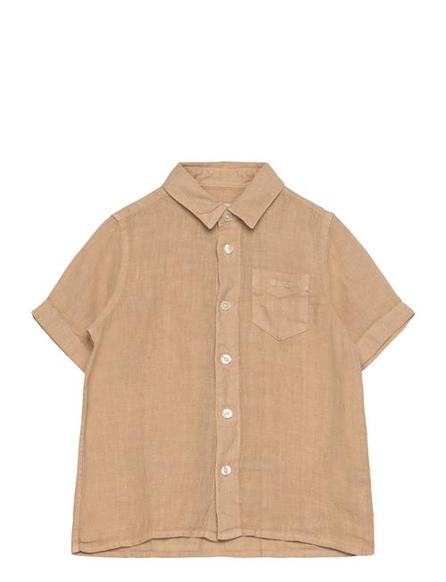 GANT Reg. Linen Ss Shirt GANT Beige