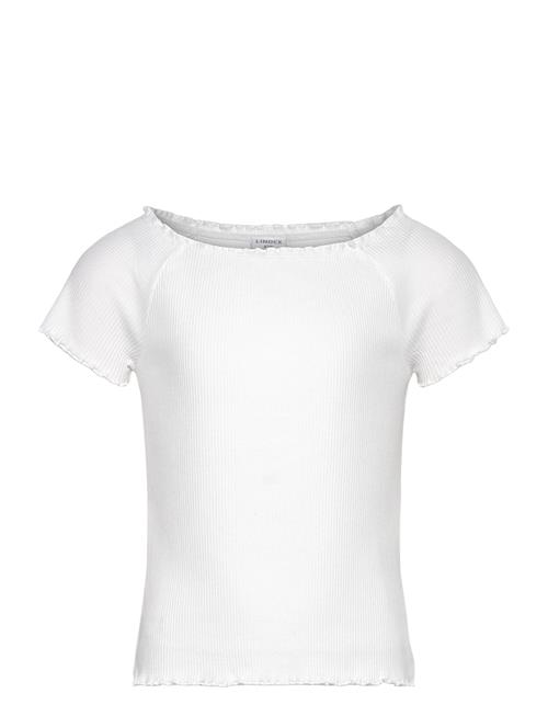 Se Lindex Top Rib Curly Hem Stina Lindex White ved Booztlet