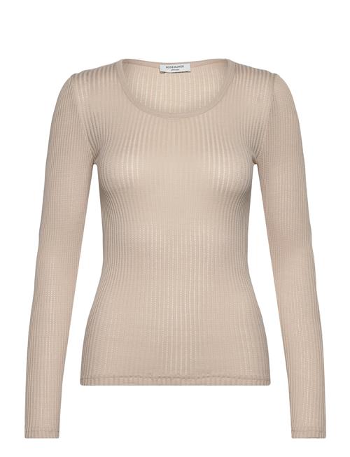 Rosemunde Belize Long Sleeve Pointelle T-Shir Rosemunde Beige