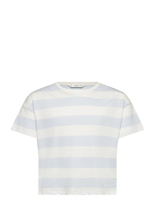 Se Mango Striped Cotton T-Shirt Mango Blue ved Booztlet