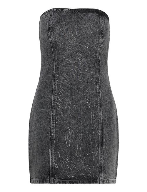 ROTATE Birger Christensen Rhinest Denim Dress ROTATE Birger Christensen Grey