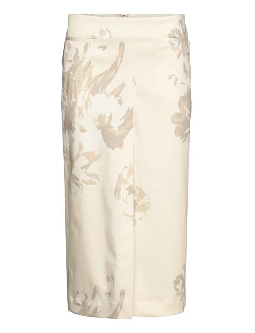 REMAIN Birger Christensen Floral Midi Skirt REMAIN Birger Christensen Cream