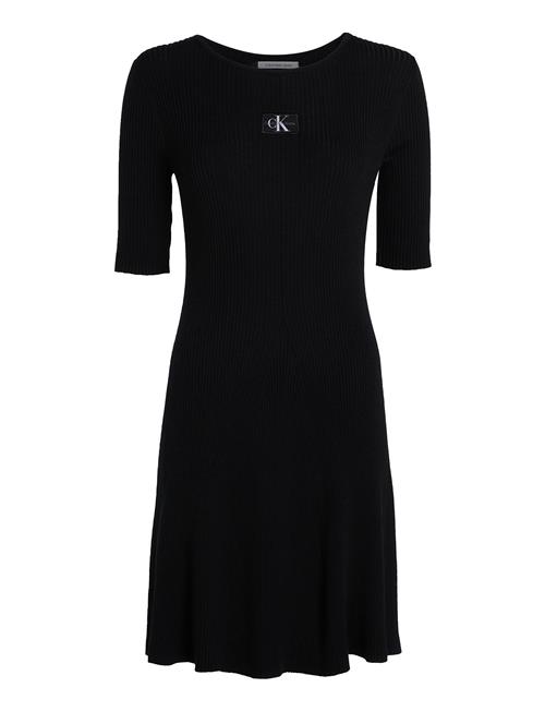 Calvin Klein Jeans Woven Label Ss Sweater Dress Calvin Klein Jeans Black