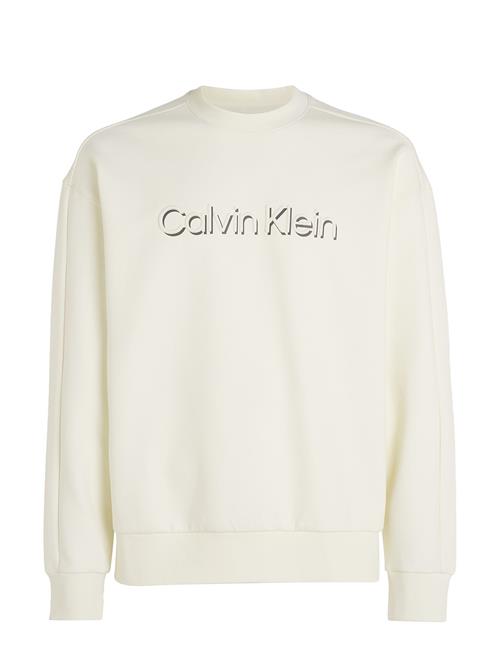 Se Calvin Klein Shadow Embossed Logo Sweatshirt Calvin Klein Cream ved Booztlet