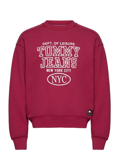 Se Tommy Jeans Tjm Bxy Wshd Prep Explr Crew Ext Tommy Jeans Burgundy ved Booztlet