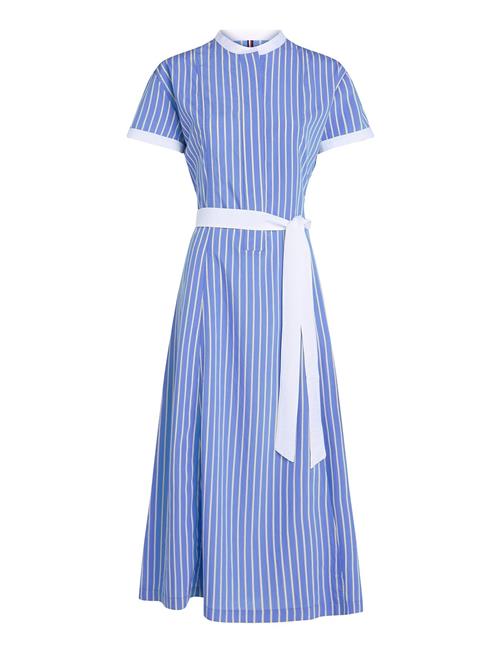 Se Tommy Hilfiger Stripe Ss Midi Dress Tommy Hilfiger Blue ved Booztlet