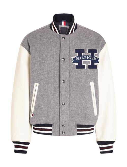 Tommy Hilfiger Leather Varsity Jacket Tommy Hilfiger Grey