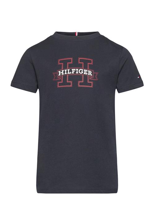 Se Tommy Hilfiger H Print Regular Tee Ss Tommy Hilfiger Navy ved Booztlet