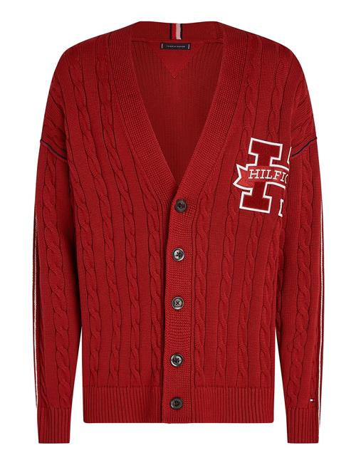 Tommy Hilfiger Rwb Contrast Cable Cardigan Tommy Hilfiger Red