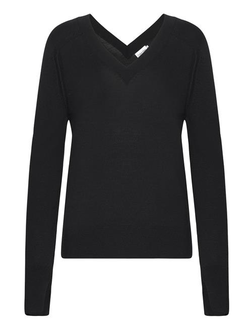 Calvin Klein Merino Wool Double V-Nk Sweater Calvin Klein Black