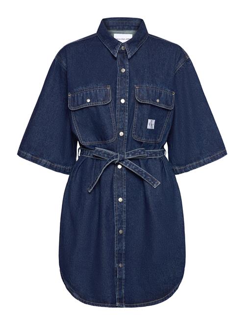 Calvin Klein Jeans Utility Belted Shirt Dress Calvin Klein Jeans Blue