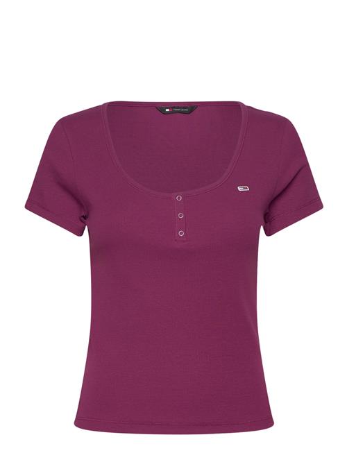 Tjw Slim Henley Top Ss Tommy Jeans Purple