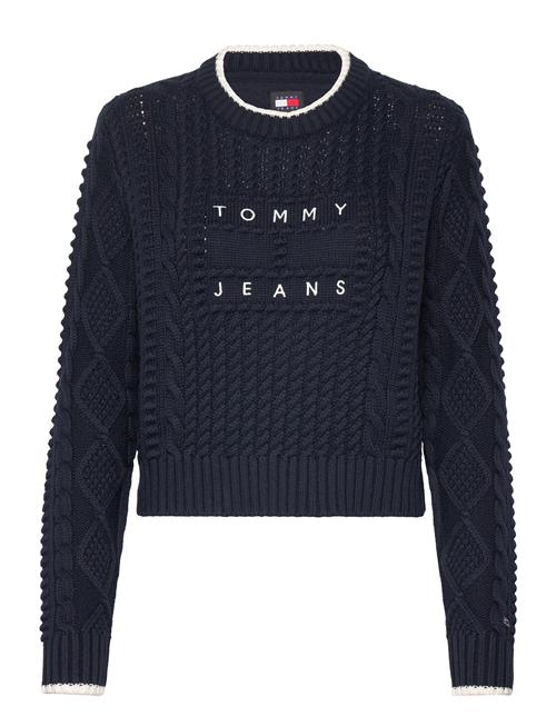 Se Tommy Jeans Tjw Bubble Cable Flag Crew Tommy Jeans Navy ved Booztlet