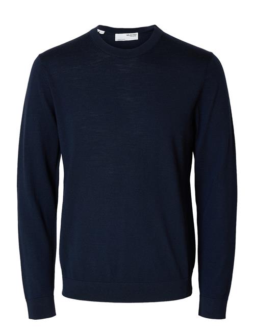 Se Selected Homme Slhtray Ls Knit Merino Crew Neck Noos Selected Homme Navy ved Booztlet