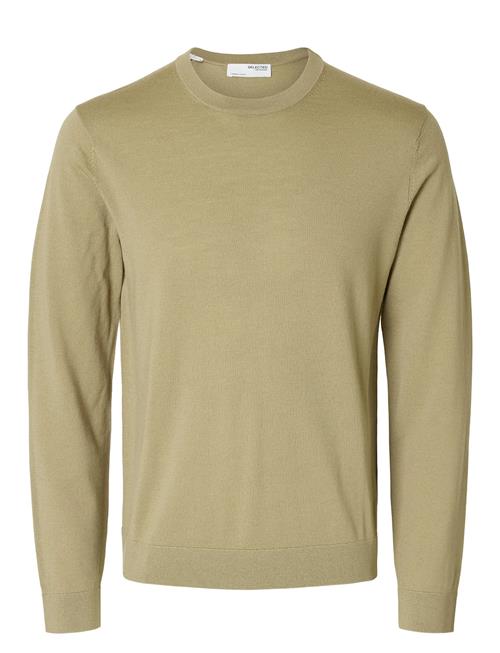 Slhtray Ls Knit Merino Crew Neck Noos Selected Green