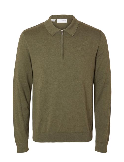 Selected Homme Slhberg Ls Half Zip Polo Noos Selected Homme Green