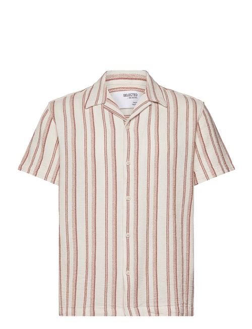 Selected Homme Slhreg-West Shirt Ss Resort Camp Selected Homme Beige