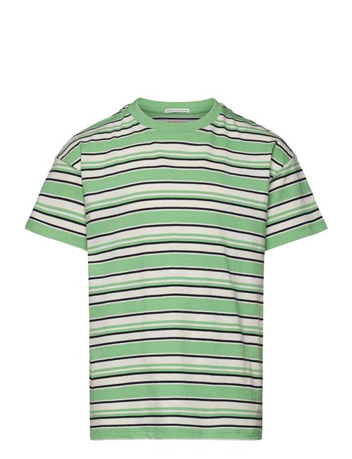 Se Tom Tailor Over Striped T-Shirt Tom Tailor Green ved Booztlet