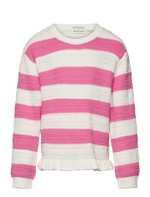 Knitted Striped Pullover Tom Tailor Pink