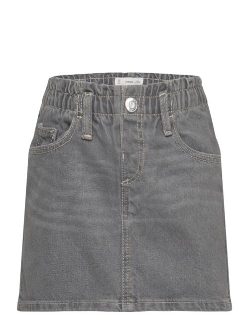 Mango Paperbag Denim Skirt Mango Grey