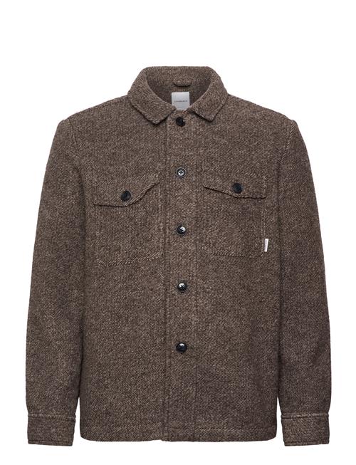 Lindbergh Textured Twill Overshirt Lindbergh Brown