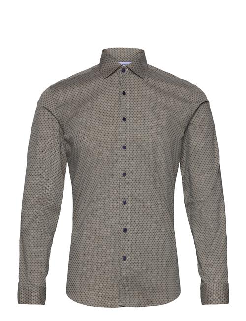 Lindbergh Aop Superflex Shirt L/S Lindbergh Grey