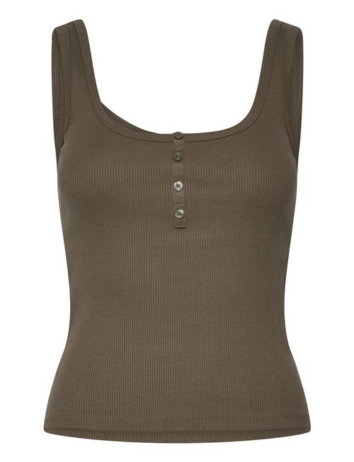 Se Mango Top With Straps And Buttons Mango Khaki ved Booztlet