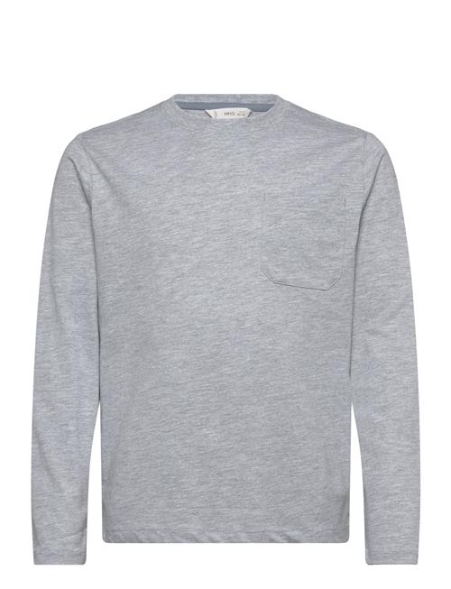 Long Sleeve Cotton T-Shirt Mango Grey