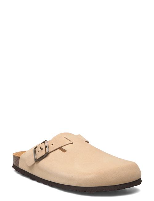 Se Mango Leather Clogs With Buckle Mango Beige ved Booztlet