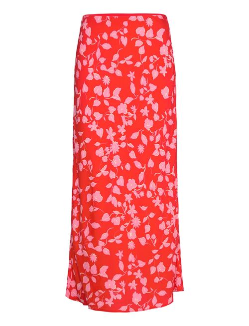 Mango Printed Long Skirt Mango Red