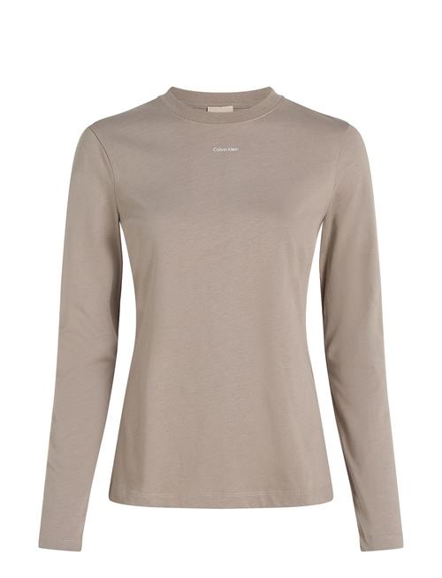 Se Calvin Klein Nano Logo Slim T-Shirt Ls Calvin Klein Beige ved Booztlet