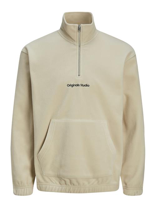 Se Jack & Jones Jorvesterbro Fleece Quarter Zip Noos Jack & J S Beige ved Booztlet