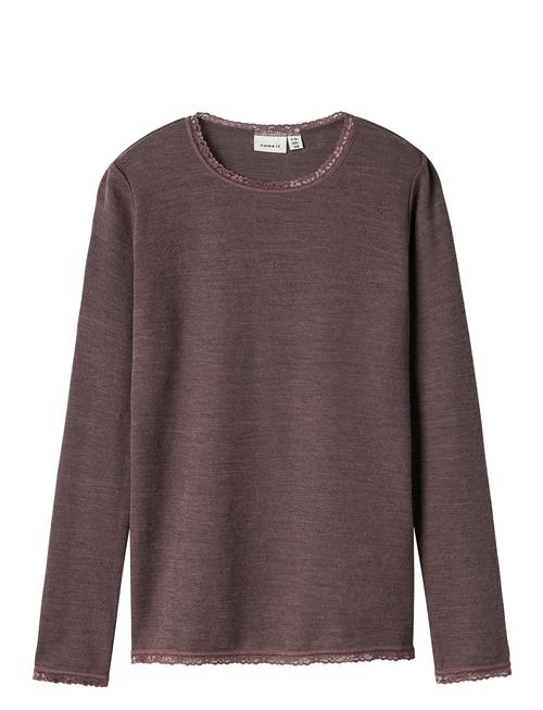 name it Nkfwang Wool Needle Ls Top Solid Name It Purple