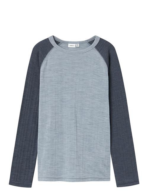 Se name it Nkmwang Wool Needle Ls Top Solid Name It Blue ved Booztlet