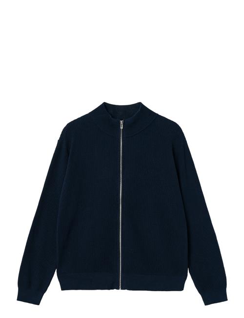 Se LMTD Nlmnilask Ls Knit Cardigan LMTD Navy ved Booztlet