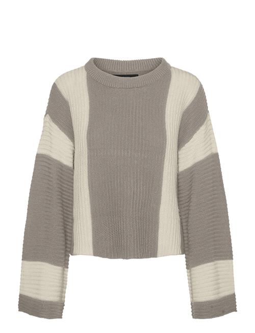 Se Vero Moda Vmgigi Ls O-Neck Pullover Lcs Rep Vero Moda Beige ved Booztlet