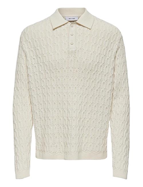 Se ONLY & SONS Onsleonard Life Reg 7 Polo Knit Cs ONLY & SONS Cream ved Booztlet